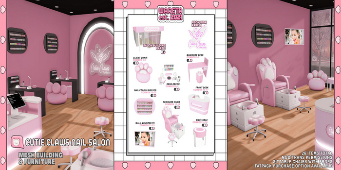 2. - .W. Cutie Claws Salon - Neon Sign RARE
