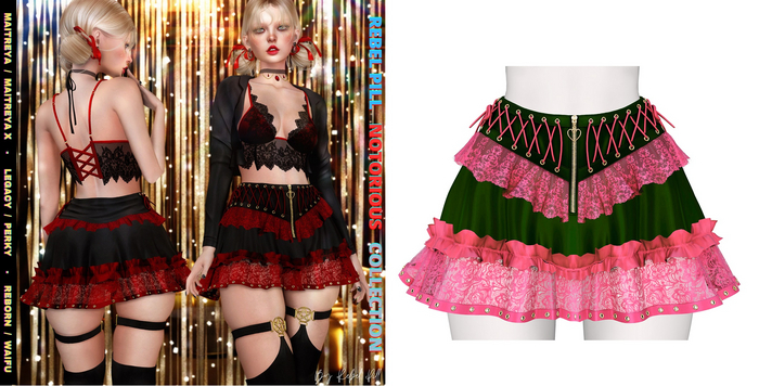 Rebelpill - Notorious Collection Skirt Army Green