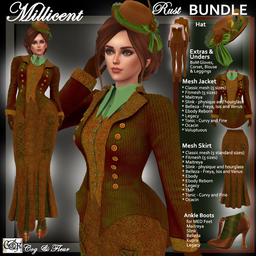 C&F Millicent Victorian Outfit BUNDLE 3 - Rust