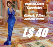 Cocktail Dress-Snowflakes
