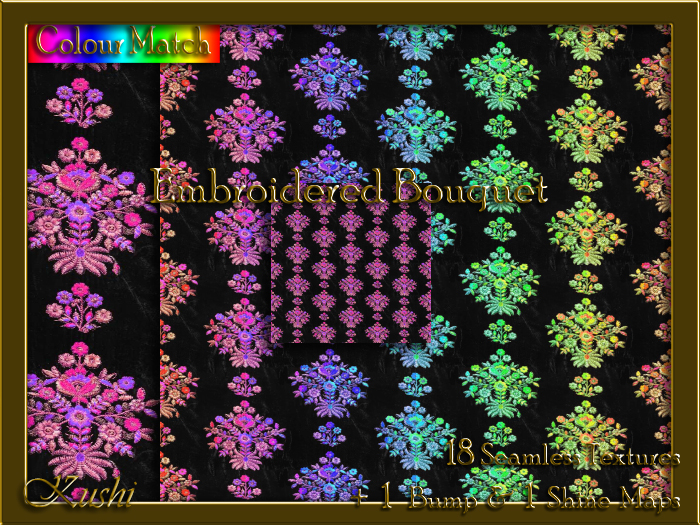 Embroidered Bouquet Seamless Texture Pack