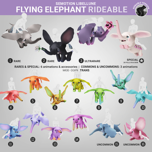 SEmotion Libellune Flying Elephant Rideable SPECIAL