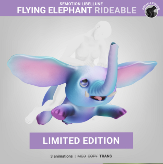 SEmotion Libellune Flying Elephant Rideable LIMITED
