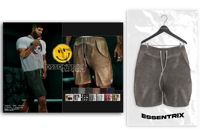 -ESSENTRIX-. Sky Shorts (Gray) 