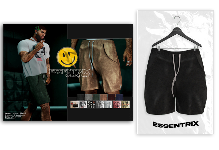 -ESSENTRIX-. Sky Shorts (Black) 