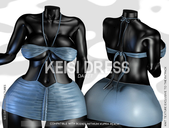 l DARZT l KEISI DRESS I BLUE I PEACH KUPRA