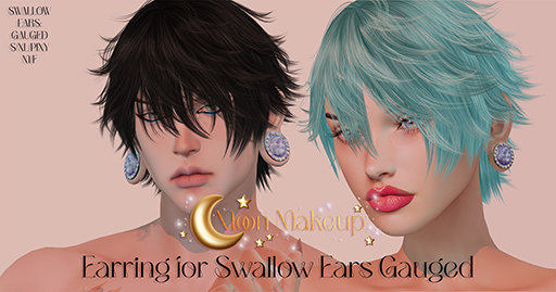 *Moon Makeup* - Cole Earring for Swollow Ears (Gold Plug)