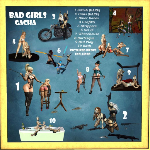 -RP- Bad Girls Gacha "Guns" RARE