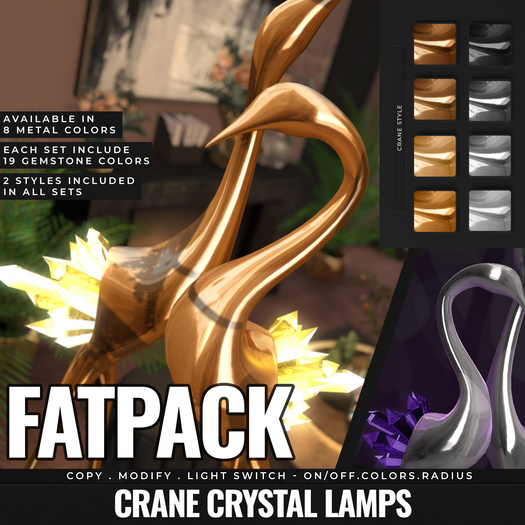 [BL] Crane lamp with crystals // FATPACK