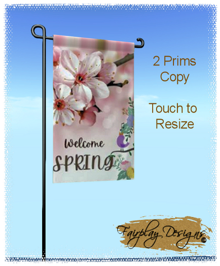 ~R~Welcome Spring Yard Flag~