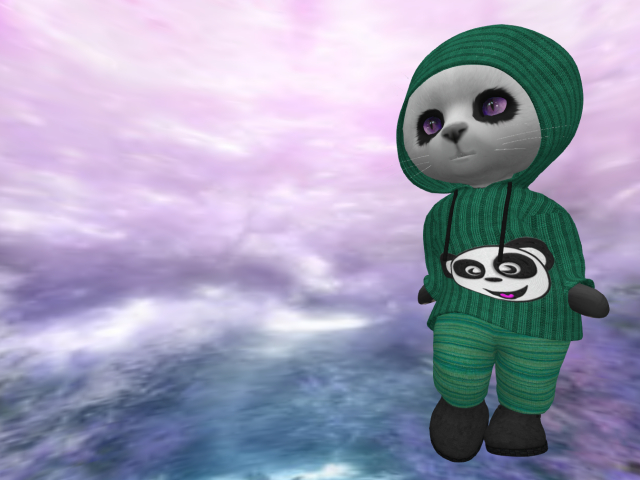 >PsyWorX< Happy Panda Knitted Outfit Dinkies Green
