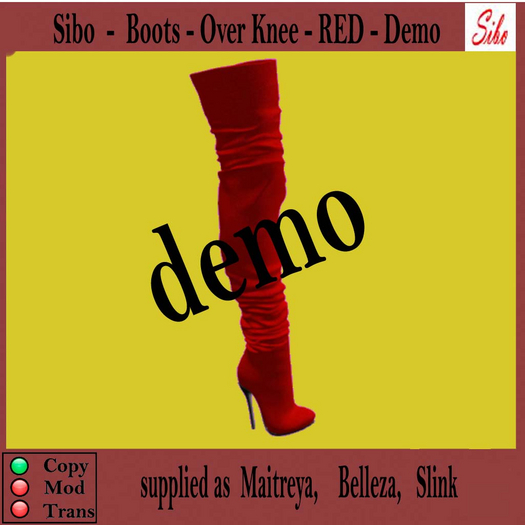Sibo Boot1 - Maitreya -RED - DEMO