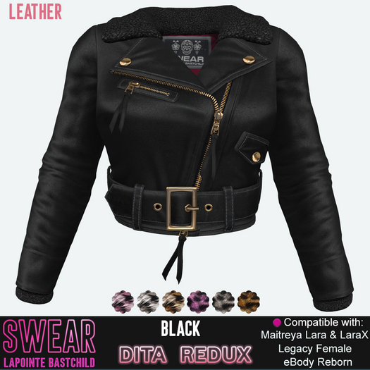 Leather Jacket Dita Redux BLACK