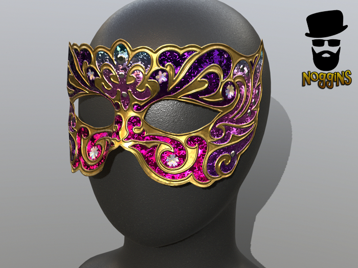 NOG - Mardi Gras - Colorful Swan Mask