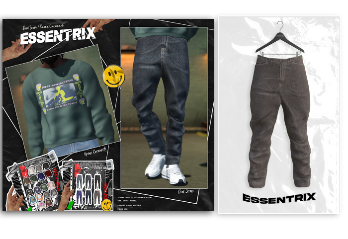 -ESSENTRIX-. Dad Jeans (Gray Wash)