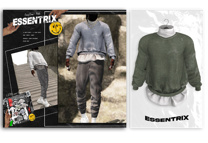 -ESSENTRIX-. COZY Crew (Green)