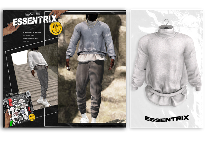 -ESSENTRIX-. COZY Crew (White)