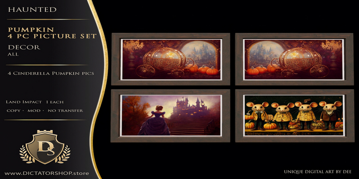 [Ds] Haunted - Pumpkin 4 Pc Picture Set