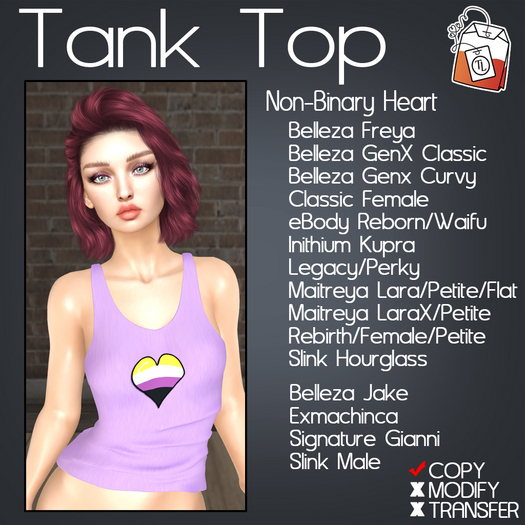 ~TL~ Non-Binary Heart Tank Top Set