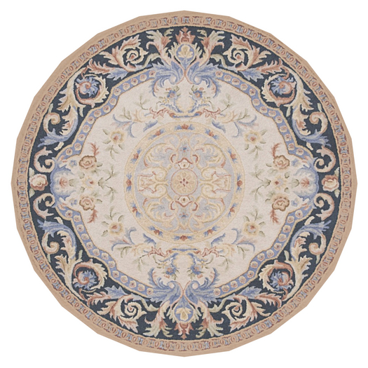 Cream & Ivory Wool Area Rug
