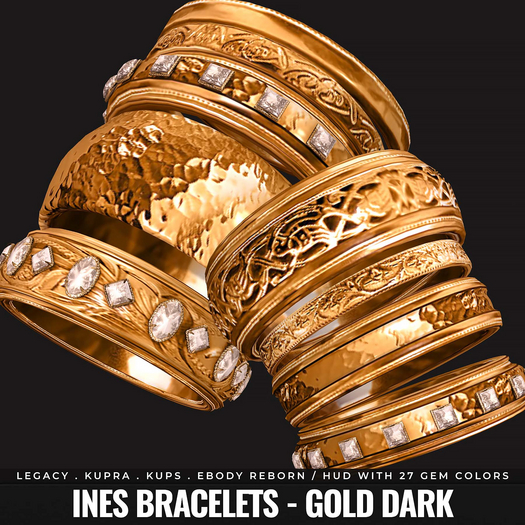 [BL] Ines bracelets // gold dark