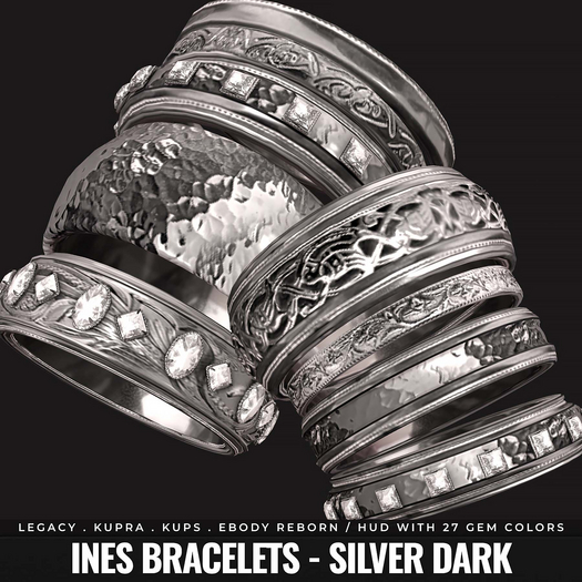 [BL] Ines bracelets // silver dark