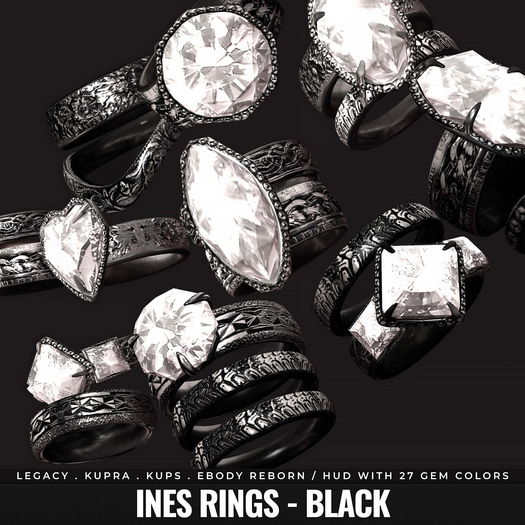 [BL] Ines rings // black
