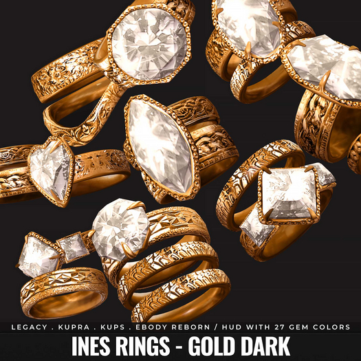 [BL] Ines rings // gold dark