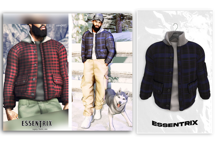 -ESSENTRIX-. Shacket (Blue Plaid)