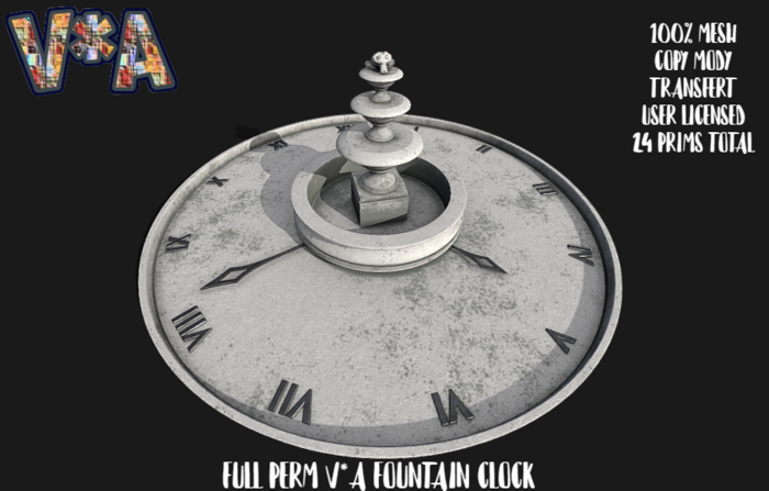 FULL PERM V*A FOUNTAIN CLOCK