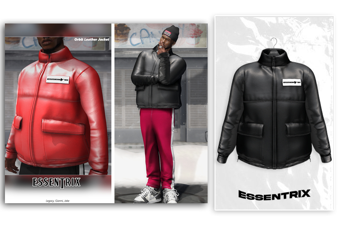 -ESSENTRIX-. Orbit Leather Jacket (Black)