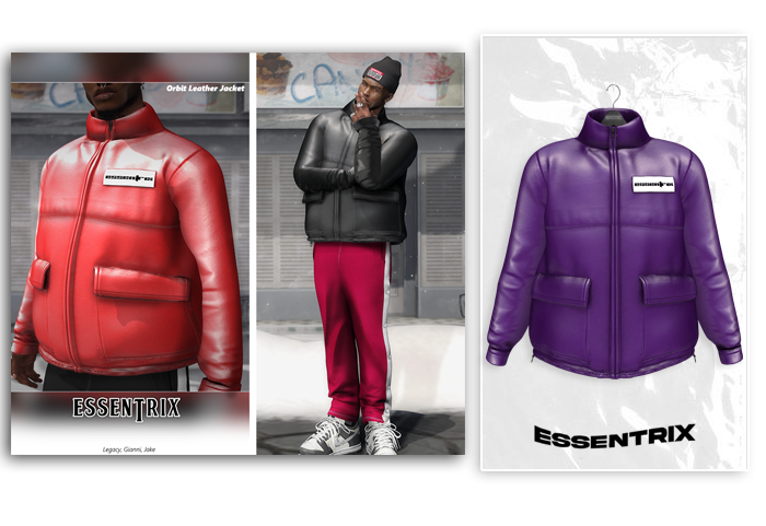 -ESSENTRIX-. Orbit Leather Jacket (Purple)