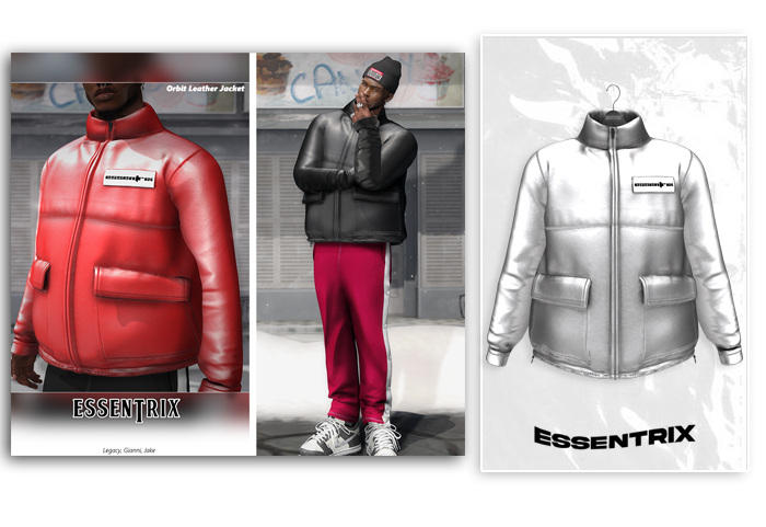 -ESSENTRIX-. Orbit Leather Jacket (Silver)