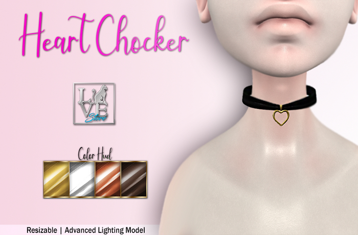 =LCS= Mesh Heart Chocker Pendant w/ Color HUD (ADD ME)