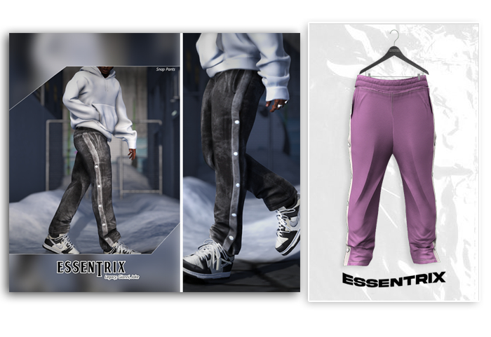 -ESSENTRIX-. Snap Pants (Lavender)