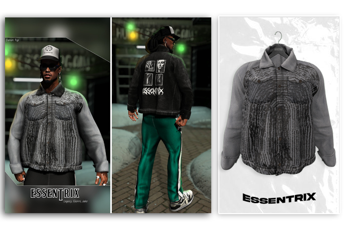 -ESSENTRIX-. Denim Top (Fingerprint)