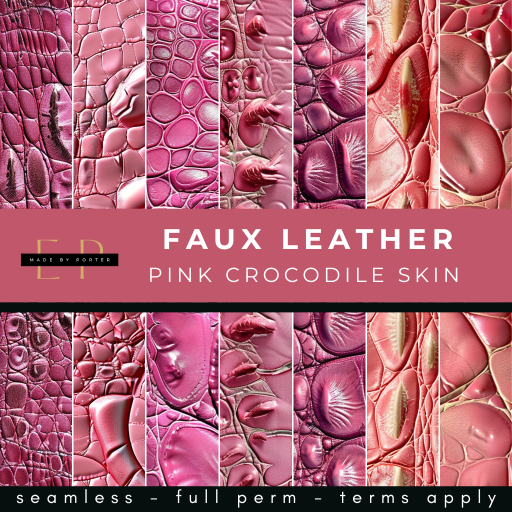 Made by Porter - Faux Leather Pink Crocodile Skin
