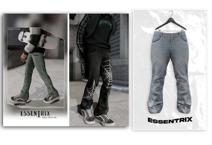 -ESSENTRIX-. Stacked Denim (Light Wash)