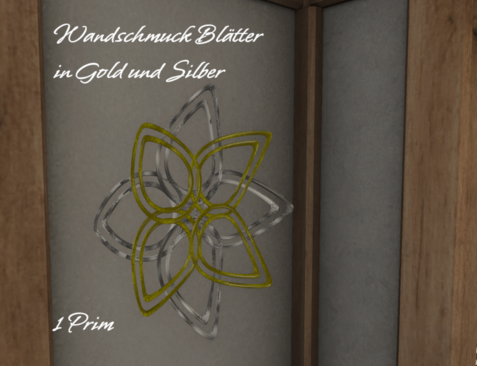 Wandschmuck Blaetter Gold und Silber