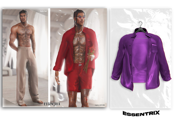 -ESSENTRIX-. Satin Top (Purple)