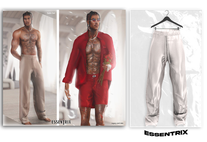 -ESSENTRIX-. Satin Pants (White)