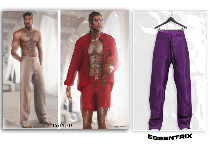 -ESSENTRIX-. Satin Pants (Purple)