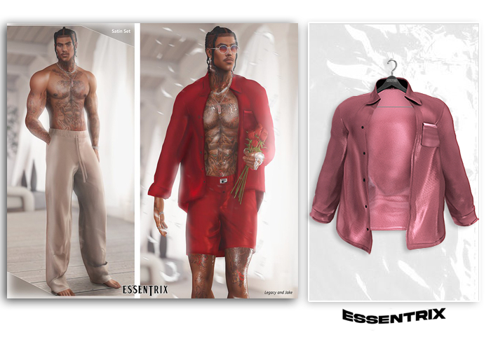 -ESSENTRIX-. Satin Top (Pink)