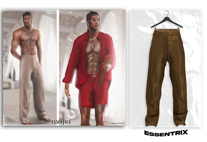 -ESSENTRIX-. Satin Pants (Gold)