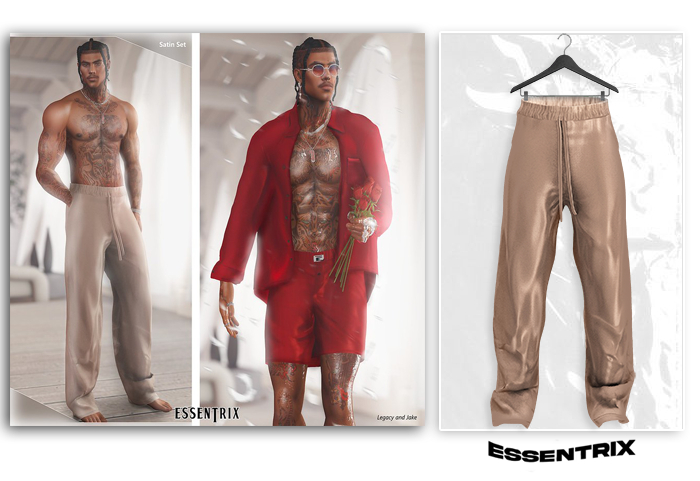 -ESSENTRIX-. Satin Pants (Cream)