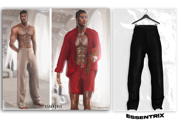 -ESSENTRIX-. Satin Pants (Black)