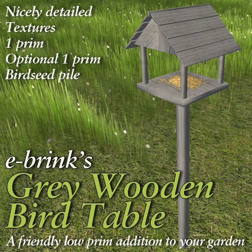 Grey Wooden Bird Table - with optional birdseed garden/seed/birdtable/wood/birdtable/feeder/pets/garden/gazebo