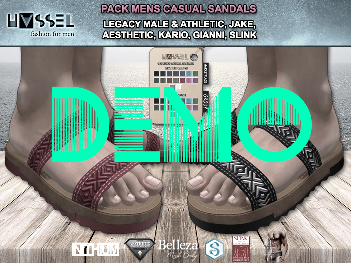 (HASSEL) DEMO MEN LEATHER SUMMER CASUAL SANDALS LEGACY MALE & ATHLETIC, KARIO, AESTHETIC, JAKE, GIANNI, SLINK MALE 445 