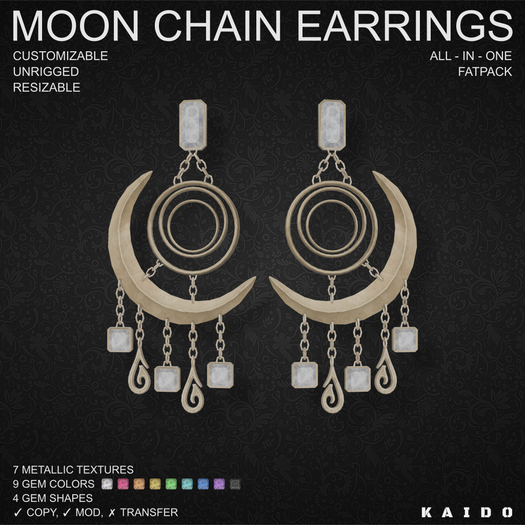 KAIDO - Moon Chain Earrings