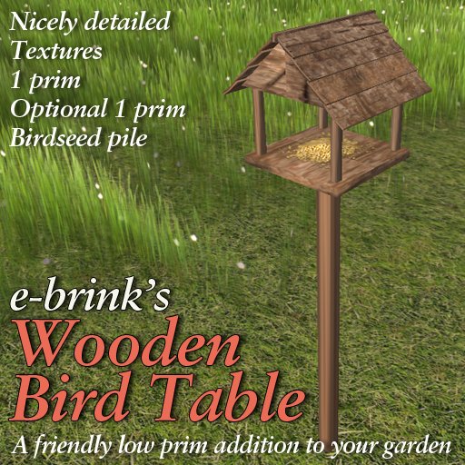 Wooden Bird Table - optional birdseed - garden/feeder
